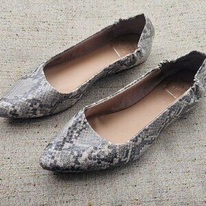 Kaari Blue Women Snakeskin Pattern Ballet Shoes Flat Sandal Faux Leather  Size 6